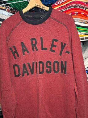Harley Davidson embroidered spell out logo crewneck sweatshirt